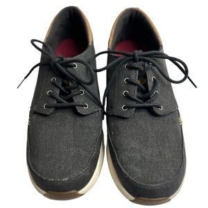 Reef Rover Low in Black Sneaker Men’s Size 8 / casual lace up canvas boat shoe